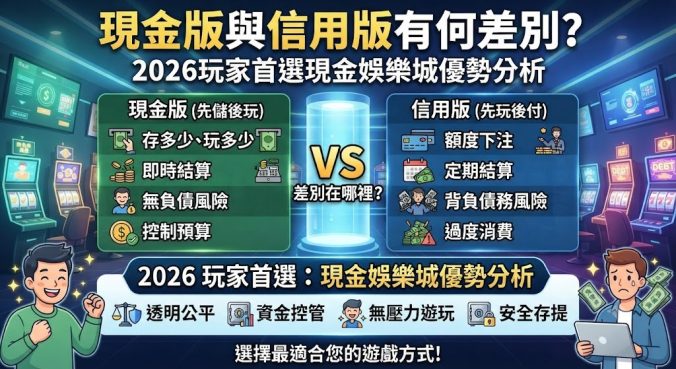 現金版與信用版有何差別？2026玩家首選現金娛樂城優勢分析
