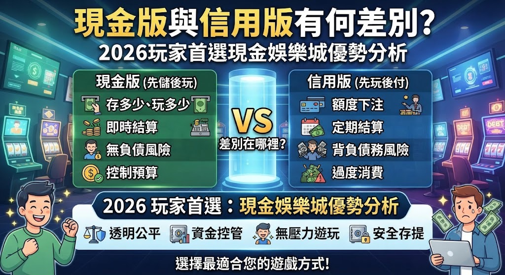 現金版與信用版有何差別？2026玩家首選現金娛樂城優勢分析